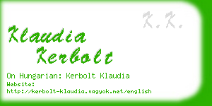 klaudia kerbolt business card